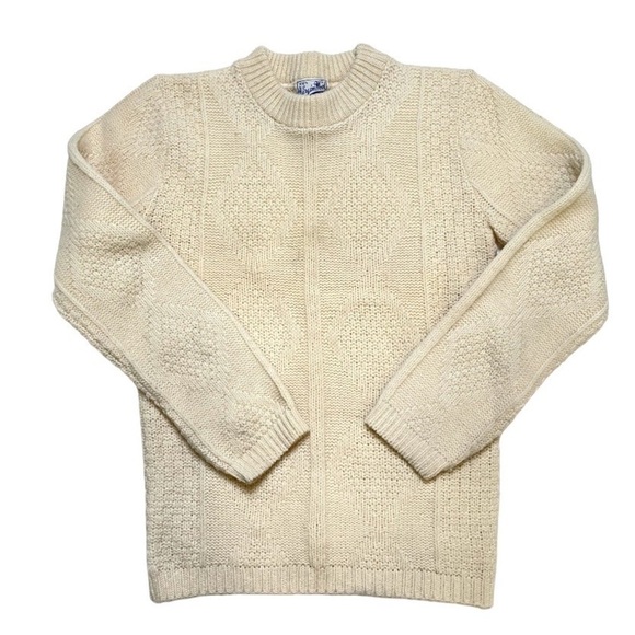 Vintage Sweaters - Vintage texture wool crewneck sweater XS